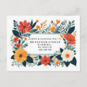 Verandering van adres we hebben botanisch geel ver aankondigingskaart (Voorkant)