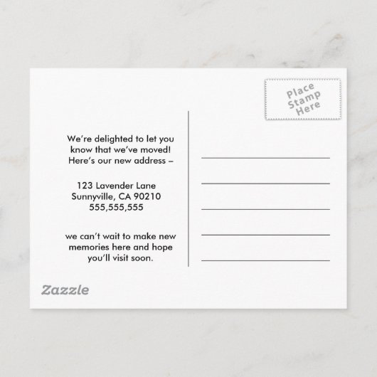 Verandering van adres we hebben verhuisd huis bloe aankondigingskaart (Achterkant)