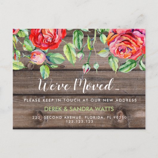 Verandering van adres we hebben verhuisd huis bloe aankondigingskaart (Voorkant)
