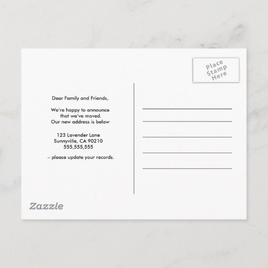 Verandering van adres we hebben verhuisd huis kleu aankondigingskaart (Achterkant)