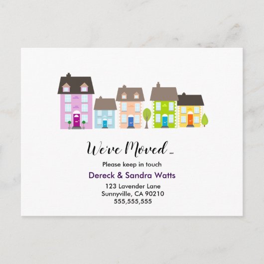 Verandering van adres we hebben verhuisd huis kleu aankondigingskaart (Voorkant)