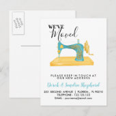 Verandering van adres we hebben verplaatst naaimac aankondigingskaart (Voorkant / Achterkant)