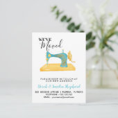 Verandering van adres we hebben verplaatst naaimac aankondigingskaart (Staand voorkant)