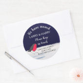 Verandering van Adres winter kerst robin Ronde Sticker (Envelop)