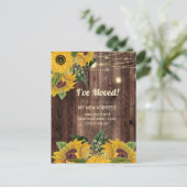 Verandering van Adres Zonnebloemen Koord Lights Ru Briefkaart (Staand voorkant)