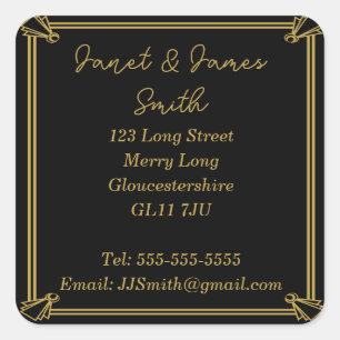 Verandering van adres zwart en gouden Sticker