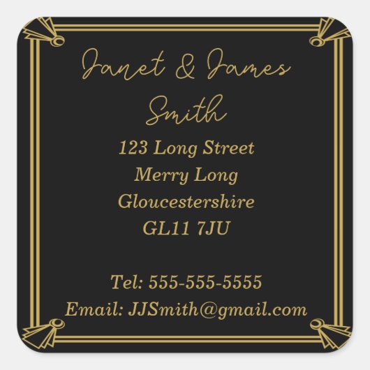 Verandering van adres zwart en gouden Sticker (Voorkant)