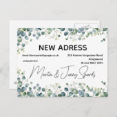 Verandering van Adreskleur nieuw huis dat we hebbe Aankondigingskaart (Voorkant / Achterkant)