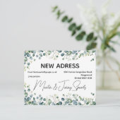 Verandering van Adreskleur nieuw huis dat we hebbe Aankondigingskaart (Staand voorkant)