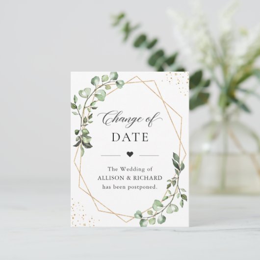 Verandering van datum Eenvoudige geometrische elyp Briefkaart (Staand voorkant)