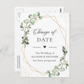 Verandering van datum Eenvoudige geometrische elyp Briefkaart (Voorkant / Achterkant)