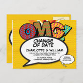 Verandering van datum Eenvoudige moderne leuke str Briefkaart (Voorkant / Achterkant)