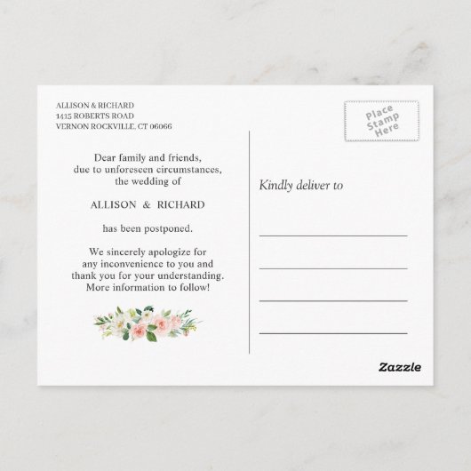 Verandering van datum Elegante geometrische roze b Briefkaart (Achterkant)