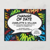 Verandering van Datum Leuk Uitgesteld Modern Leuk Aankondigingskaart (Voorkant)