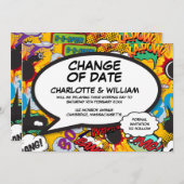 Verandering van Datum Leuk Uitgesteld Modern Typog Save The Date (Voorkant / Achterkant)