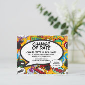 Verandering van datum leuke activiteit uitgesteld  briefkaart (Staand voorkant)