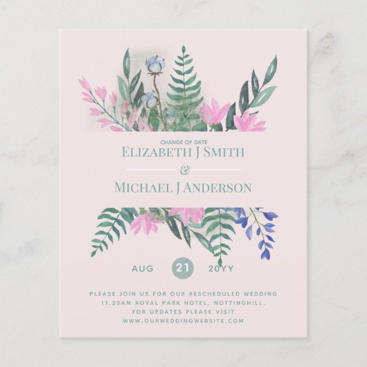 Verandering van datum plannen uitstel wilde bloeme (Voorkant)