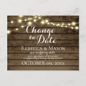 Verandering van datum Rustic Barn Wood en Lichten Briefkaart (Voorkant)