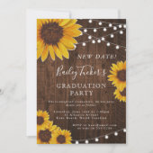 Verandering van datum Rustic Sunflower Graduation Kaart (Voorkant)