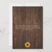 Verandering van datum Rustic Sunflower Graduation Kaart (Achterkant)