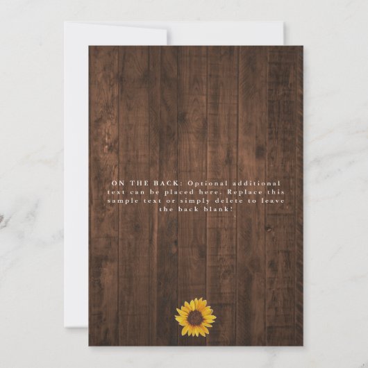 Verandering van datum Rustic Sunflower Graduation Kaart (Achterkant)