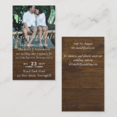 Verandering van datum Trouwuitstel Foto Rustiek Advieskaart (Voorkant / Achterkant)