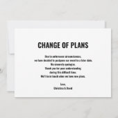Verandering van datum uitgesteld Funny Geannuleerd Kaart (Achterkant)