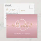Verandering van datum Uitgesteld Geannuleerd Chic  Briefkaart (Voorkant / Achterkant)