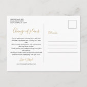 Verandering van datum Uitgesteld Geannuleerd Chic  Briefkaart (Achterkant)
