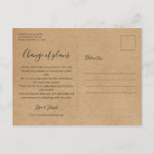 Verandering van datum uitgesteld geannuleerd rusti briefkaart (Achterkant)
