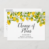 Verandering van datum uitgesteld geannuleerde even briefkaart (Voorkant / Achterkant)