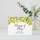 Verandering van datum uitgesteld geannuleerde even briefkaart (Staand voorkant)