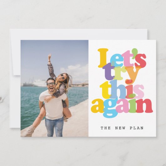 Verandering van datum uitgesteld geannuleerde even save the date (Voorkant)