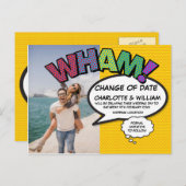 Verandering van Datum Uitgesteld Moderne Leuke Fot Aankondigingskaart (Voorkant / Achterkant)