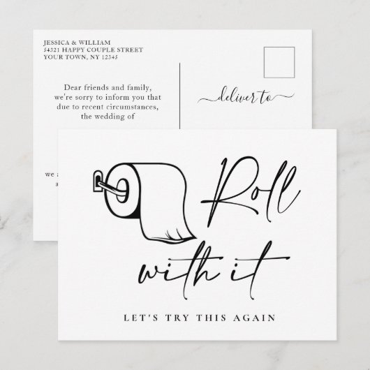 Verandering van Datum Uitgestelde annulering Briefkaart (Voorkant / Achterkant)