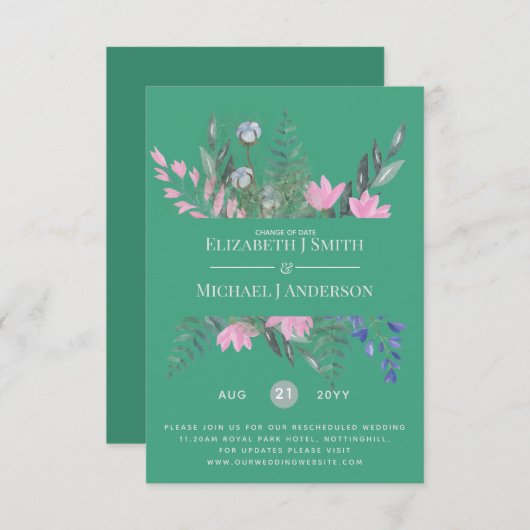 Verandering van datumplannen Verlenging Wildbloeme (Voorkant / Achterkant)