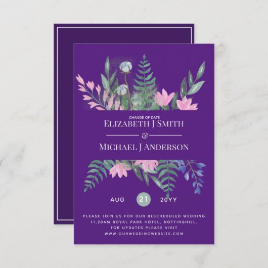 Verandering van datumplannen Verlenging Wildbloeme (Voorkant / Achterkant)