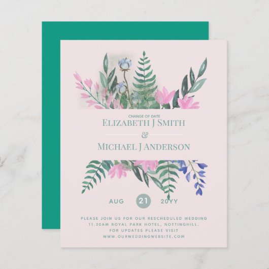 Verandering van datumplannen Verlenging Wildbloeme (Voorkant / Achterkant)