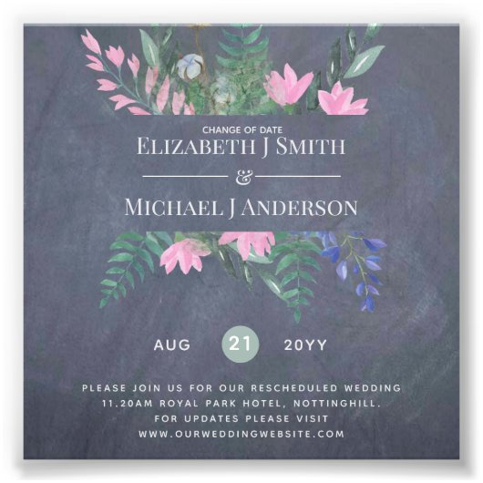 Verandering van datumplannen Verlenging Wildbloeme Foto Afdruk (Voorkant)