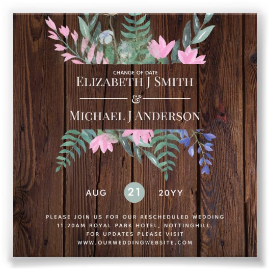 Verandering van datumplannen Verlenging Wildbloeme Foto Afdruk (Voorkant)