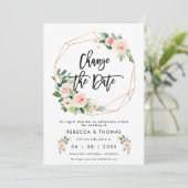 verandering van de datum boho floals bruiloft uitn kaart (Staand voorkant)