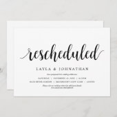 Verandering van de datum, bruiloft uitgesteld kaart (Voorkant / Achterkant)