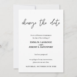 Verandering van de datum trouwannouncement save the date
