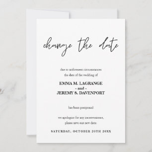 Verandering van de datum trouwannouncement save the date