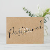 Verandering van de Datum Uitgesteld Geannuleerd Ev Save The Date (Staand voorkant)