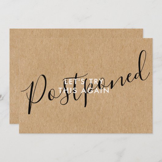 Verandering van de Datum Uitgesteld Geannuleerd Ev Save The Date (Voorkant / Achterkant)