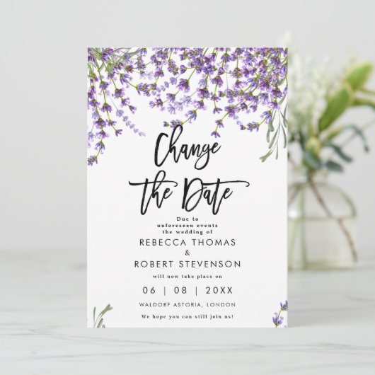 verandering van de datum van de bruidsuitnodiging kaart (Staand voorkant)