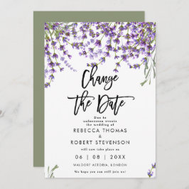 verandering van de datum van de bruidsuitnodiging  kaart