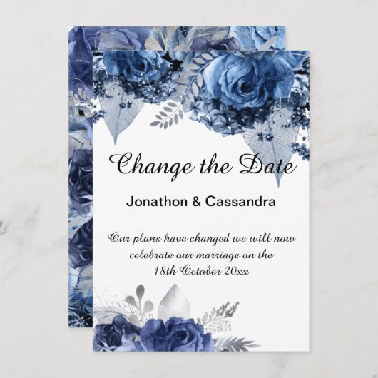 VERANDERING VAN DE DATUM VAN DE ELEGANTE BLAUWE GR (Voorkant / Achterkant)