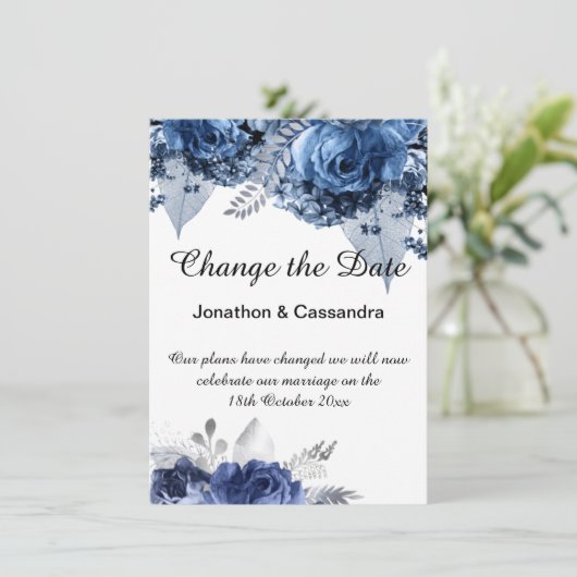 VERANDERING VAN DE DATUM VAN DE ELEGANTE BLAUWE GR (Staand voorkant)